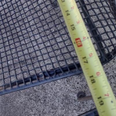 Pair of Wrought Metal Patio Chairs Full Mesh Design No Arms