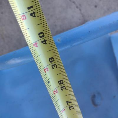 Vintage MCM Double Seat Metal Lawn Chair with Side Table