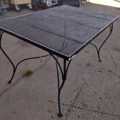 Metal Frame Mesh Top Rectangle Patio Table
