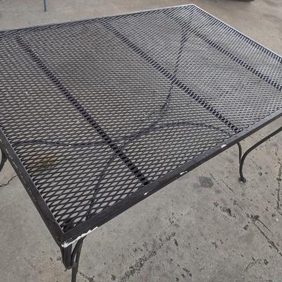 Metal Frame Mesh Top Rectangle Patio Table