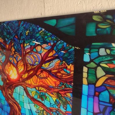 Gorgeous Large Glass Image Transfer Tree of Life Panel