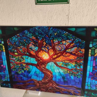 Gorgeous Large Glass Image Transfer Tree of Life Panel