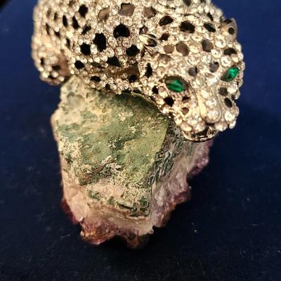 Vintage Huge Leopard Clamper Bracelet
