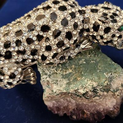 Vintage Huge Leopard Clamper Bracelet