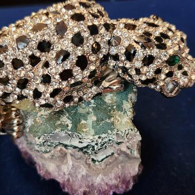Vintage Huge Leopard Clamper Bracelet