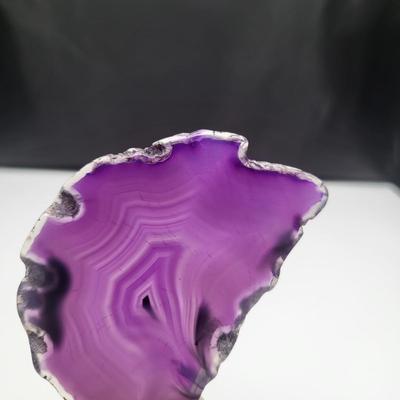 Purple Agate Slice Necklace