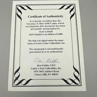 The Uncanny X-Men #308 signed by Lobdell #37/5000