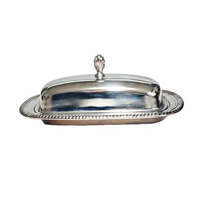 Vintage Wm Rogers 887 Silver Plate 3 Piece Lidded Butter Dish