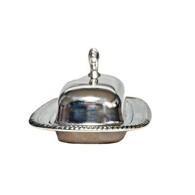 Vintage Wm Rogers 887 Silver Plate 3 Piece Lidded Butter Dish