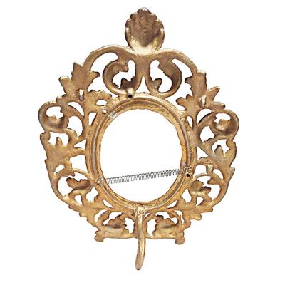 Vintage Art Nouveau Gilt Cast Iron Tabletop Picture Frame