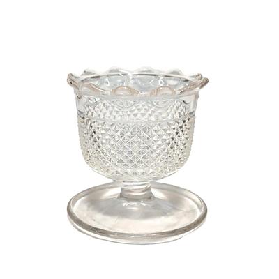 Antique Central Glass Diamond Point Mustard Mayonaise Jar Base