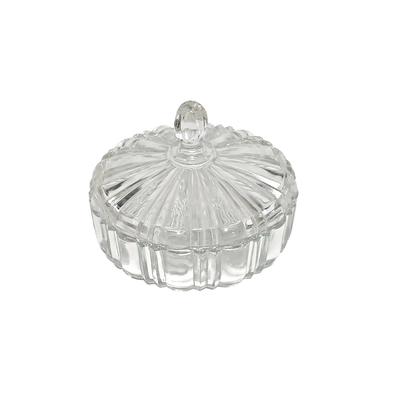 Vintage Anchor Hocking Prescut Clear Glass Covered Candy Dish
