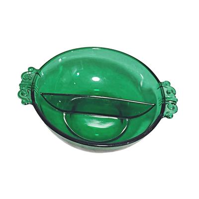 Vintage Paden City Emerald Glo Divided Bowl