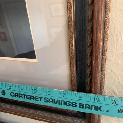 Vintage print of Leonardo Da Vinci self portrait in lovely vintage frame