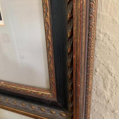 Vintage print of Leonardo Da Vinci self portrait in lovely vintage frame