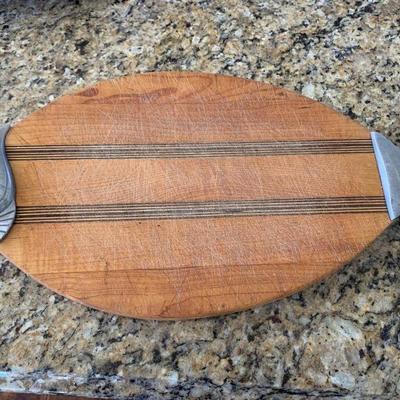 Large Wood/Metal Fish Cutting Board