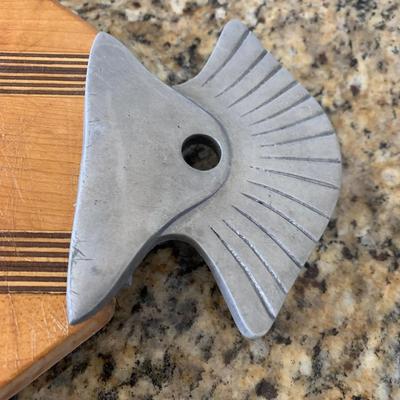 Large Wood/Metal Fish Cutting Board