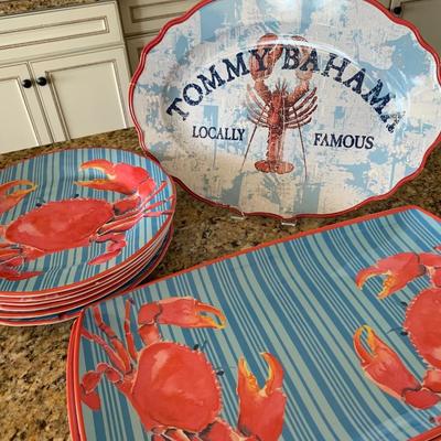 Tommy Bahama Nautical Theme Melamine Entertaining Set