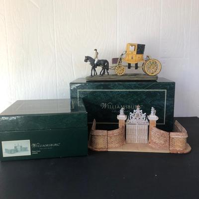 LOT 14X: Colonial Williamsburg Collectibles w/ Boxes - 2003 Palace Gates (0506006) & 2005 Wythe Carriage (0506020)