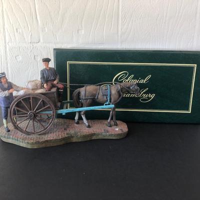 LOT 16X: Colonial Williamsburg Collectibles w/ Boxes - 2001 Strolling Women (30489736) & 1998 Two Men with Cart (30489732)