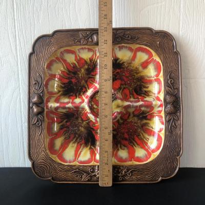 LOT 31L: Vintage Hand-Done Treasure Craft Square Art Deco Serving Dish