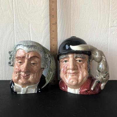 LOT 49L: Vintage Royal Doulton Toby Character Mugs - 1958 The Lawyer (D.6498) & 1959 Gone Away (D.6531)