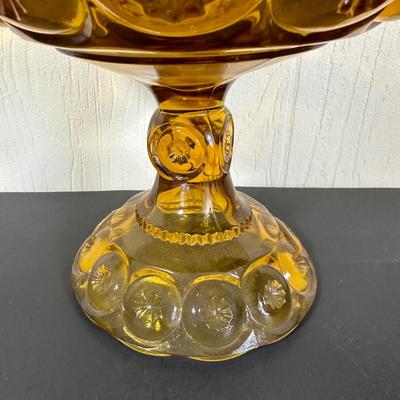 LOT 130L: Vintage Amber Glass Candy Bowls - Fenton, L. E. Smith Moon And Stars & More