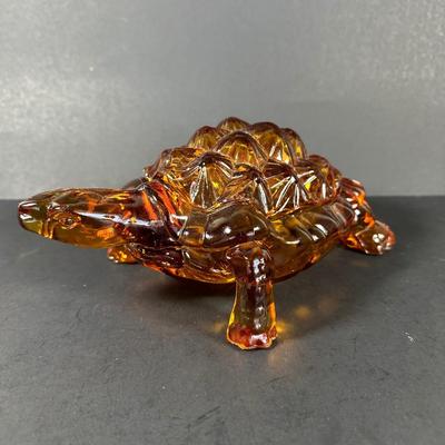 LOT 136L: Amber Glass Candy Dishes - Vintage LG Wright Turtle & More