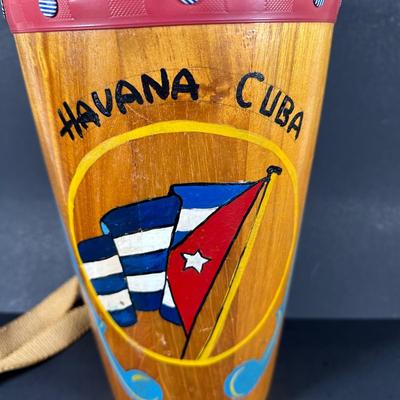 LOT 147L: Havana Cuba Souvenirs/ Instruments - Bongo Drum, Maracas & Castanets