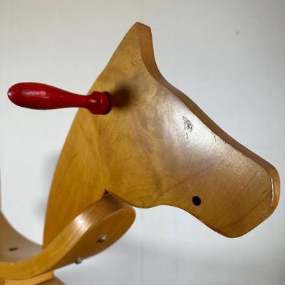 LOT 184L: Vintage Mid Century Modern Wooden Rocking Horse