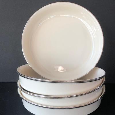 LOT 205K: Lenox Solitaire - Boxed Set of 12 Plates and Mugs w/ Four Bowls, Gravy Boat & Oval Platter