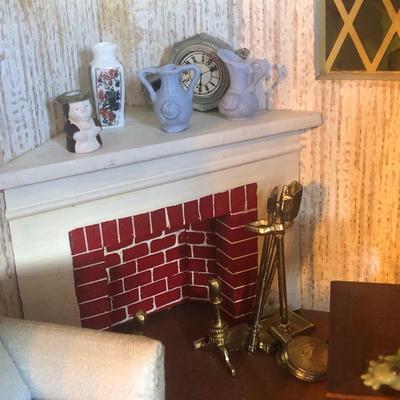 LOT 211D: Vintage Decorated Dollhouse w/ Furniture & Accessories