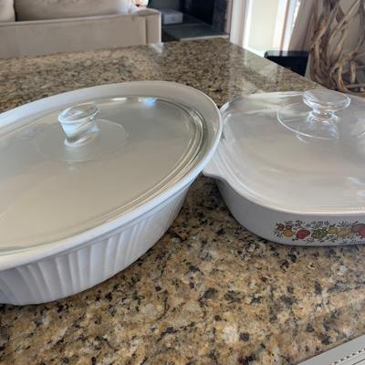 TWO Large Covered Casseroles Lot