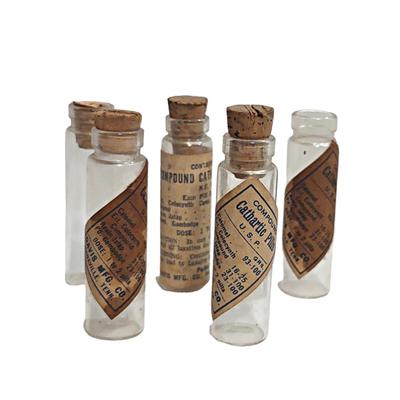 5 Antique Compound Cathartic Pill Vials