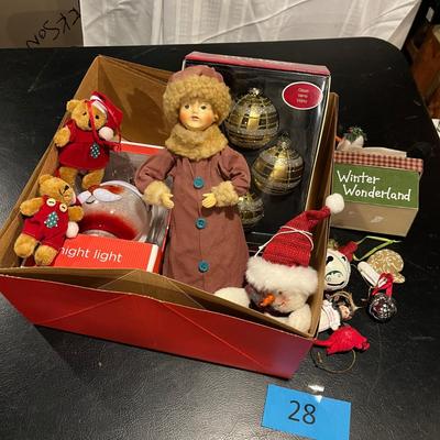 Box of Christmas Ornaments