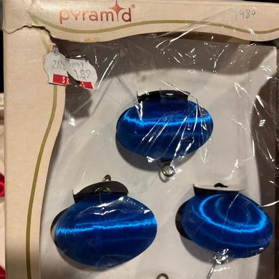 3 Boxes vintage satin ornaments