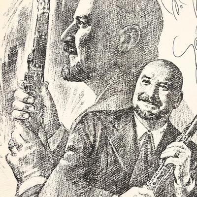 PETE FOUNTAIN ~ Sketch By Jim Pollard ~ Signed by Pete Fountain