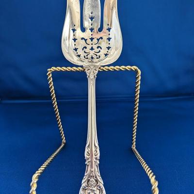 Solid Salad Serving Fork King Edward Gorham Sterling