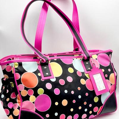 SONOMA ~ Polk-A-Dot Diaper Bag With Changing Pad ~ New