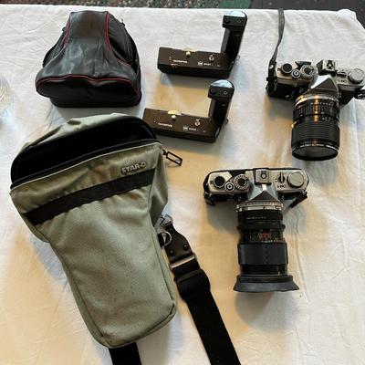U723 Two Olympus OM-1N w/ OM System Winder 1s
