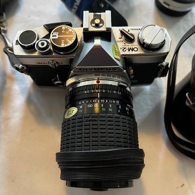 U725 Olympus OM-2N Camera Lot w/ Attachments & Accessories