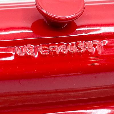 LE CREUSET ~ Red Enameled Stoneware Butter Dish With Lid