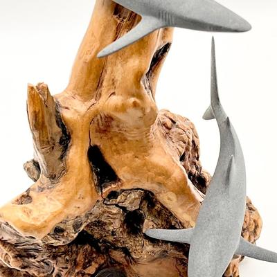 JOHN PERRY ~ Duo Of Sharks Statue