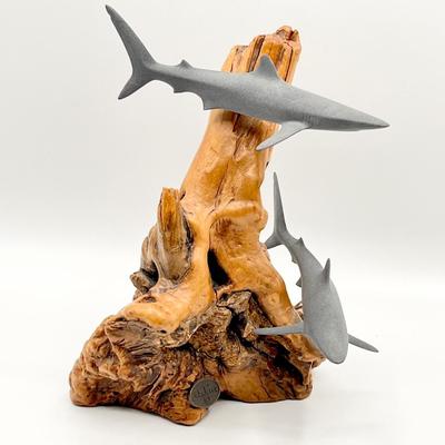 JOHN PERRY ~ Duo Of Sharks Statue