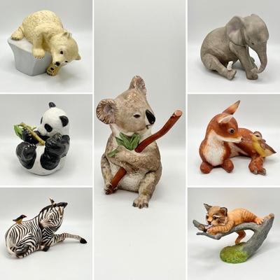 FRANKLIN MINT ~ Lot Of Seven (7) Ceramic Animal Figurines