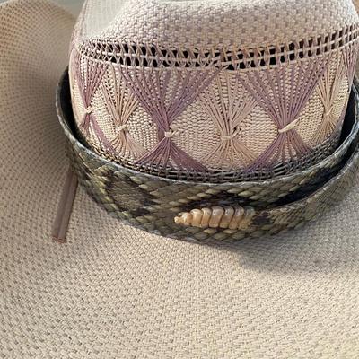 Vintage Frontier Cowboy Hat With RattleSnake Band