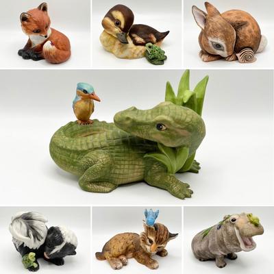 FRANKLIN MINT ~ Lot Of Seven (7) Ceramic Animal Figurines