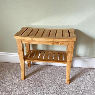 TOILETTREE ~ Bamboo Bench With Foot Stool ~ New