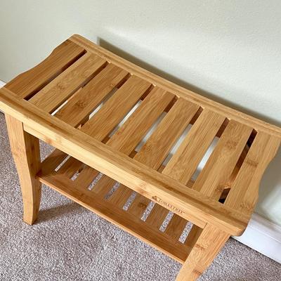 TOILETTREE ~ Bamboo Bench With Foot Stool ~ New