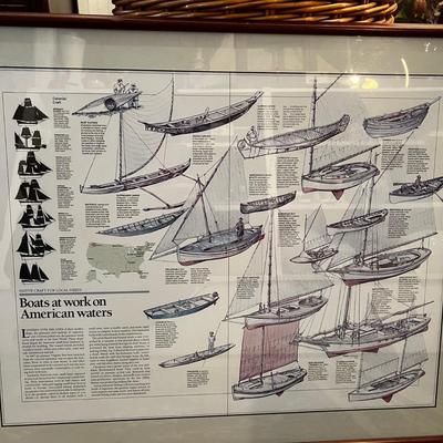 739 Framed Poster â€œBoats at Work on American Watersâ€